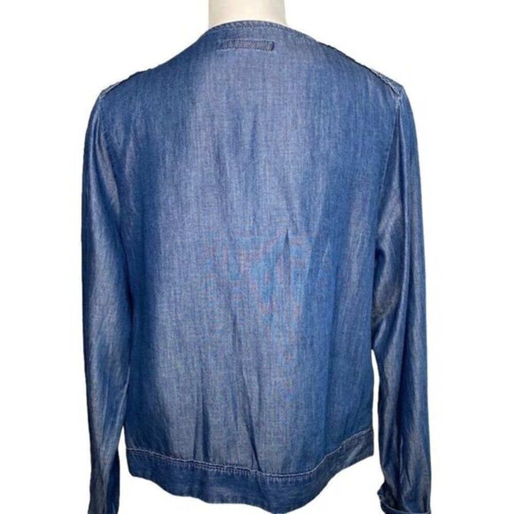 Nine West Blue Chambray Zip Front "Tess" Lightweight Jacket Sz Large NEW‎ - Picture 4 of 9